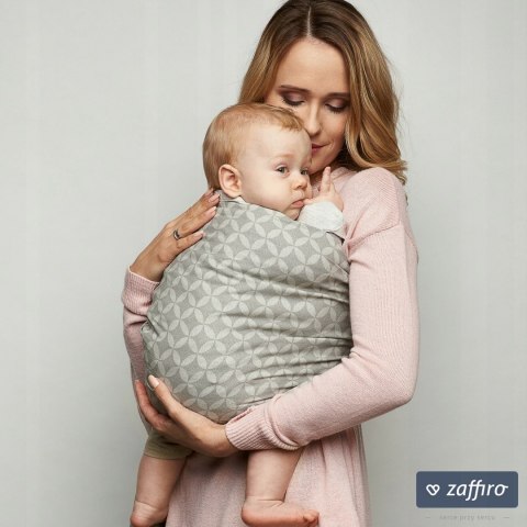 ZAFFIRO Chusta kółkowa tkana do noszenia dzieci - beige leaves