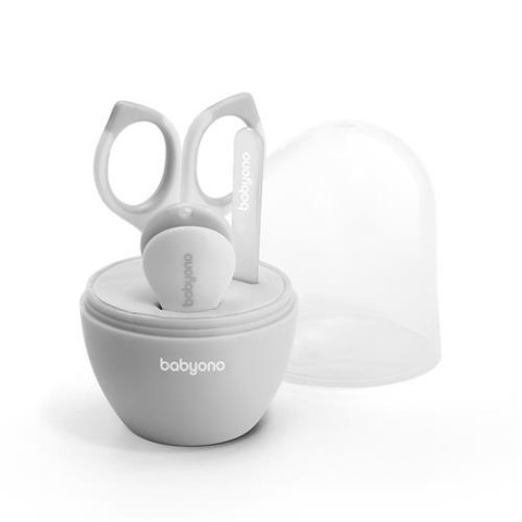 BABYONO Zestaw do pielęgnacji paznokci dla dzieci i niemowląt - szary