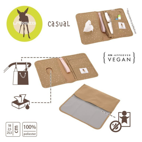 Lassig Przewijak podróżny z etui na akcesoria Dots curry Casual Label