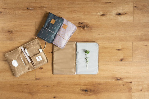 Lassig Przewijak podróżny z etui na akcesoria Dots curry Casual Label