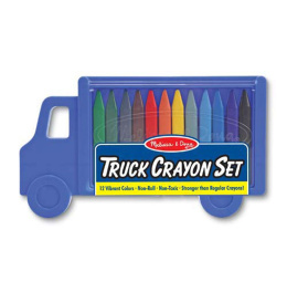 Melissa & Doug Zestaw Kredek Świecowych 12 kolorów w pudełku Samochodzik