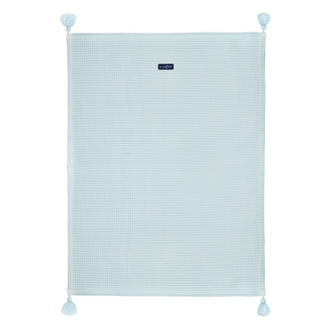 Zaffiro Kocyk bawełniany wafel + chwosty MIĘTOWY mint