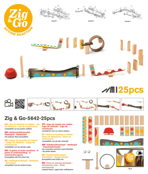 Djeco Zestaw Zig&Go Reakcje Łańcuchowe 25 el DJ05642