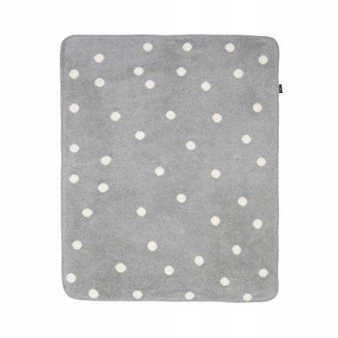 Zaffiro Kocyk bawełniany dziecięcy do wózka - grochy szaro-kremowe