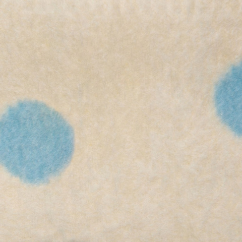 Zaffiro Kocyk bawełniany dziecięcy do wózka - grochy niebiesko-kremowe