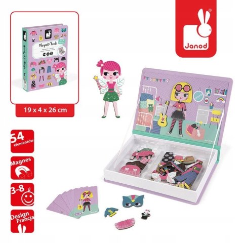 JANOD Magnetyczna Układanka Kostiumy Dziewczynka Magnetibook