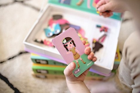 JANOD Magnetyczna Układanka Kostiumy Dziewczynka Magnetibook
