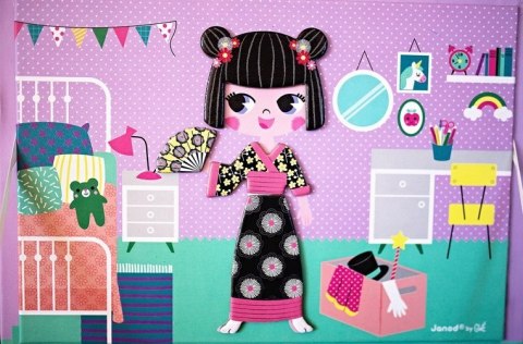 JANOD Magnetyczna Układanka Kostiumy Dziewczynka Magnetibook