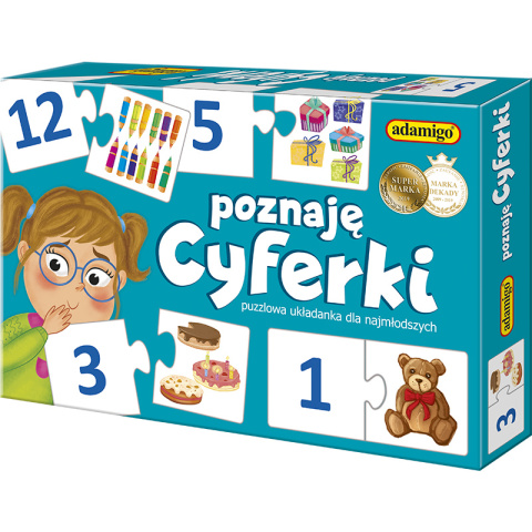 Adamigo Puzzle edukacyjne Gra Poznaję cyferki 3+