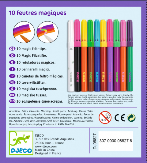 Djeco Zestaw 10 flamastrów MAGICZNYCH DJ08827