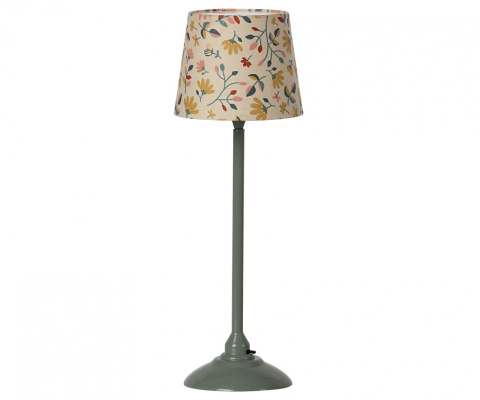 Maileg Świecąca Lampa - Akcesoria dla lalek - Miniature floor lamp - Dark mint