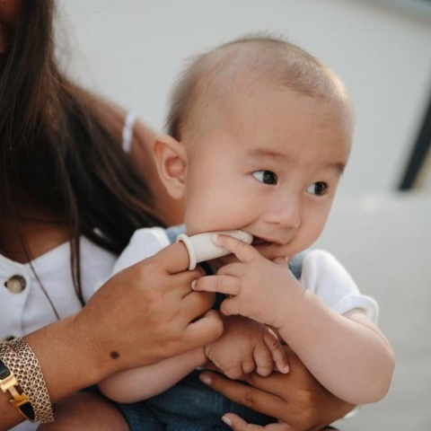 Mushie 2szt pierwsze szczoteczki na palec Stone & Tradewinds