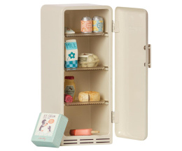 Maileg Lodówka kremowa Akcesoria dla lalek - Miniature fridge - Off white