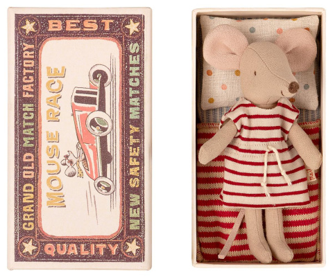 Maileg Myszka duża siostra w pudełku zapałek - Big sister mouse in matchbox