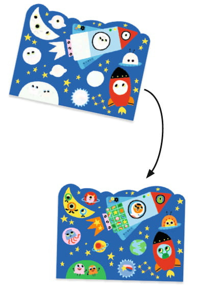 Djeco Wodne Kolorowanki Ukryte W NIEBIE 18m+ DJ09061