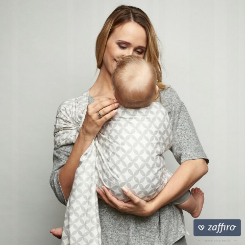 ZAFFIRO Chusta kółkowa tkana do noszenia dzieci - graphite leaves