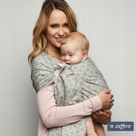 ZAFFIRO Chusta kółkowa tkana do noszenia dzieci - graphite leaves