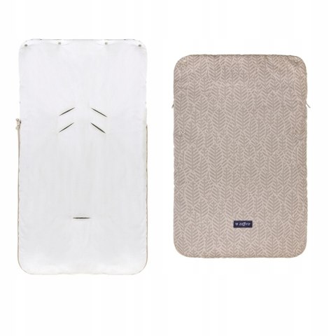 Zaffiro Śpiworek 5w1 śpiwór do wózka i fotelika - beige leaves BEBE