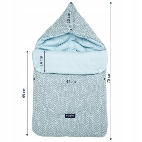 Zaffiro Śpiworek 5w1 śpiwór do wózka i fotelika - graphite leaves BEBE