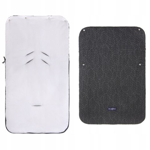 Zaffiro Śpiworek 5w1 śpiwór do wózka i fotelika - graphite leaves BEBE