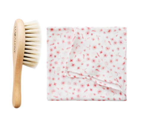 Miękka szczotka z włosia koziego z myjką