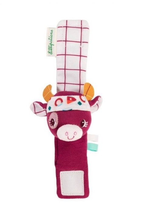 LILLIPUTIENS Grzechotka na rękę Krówka Rosalie z szeleszczącą folią 0 m+
