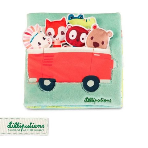 LILLIPUTIENS Książeczka z mini-przytulankami wielofunkcyjna "Louise i przyjaciele" Jednorożec Louise 12 m+