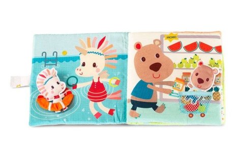 LILLIPUTIENS Książeczka z mini-przytulankami wielofunkcyjna "Louise i przyjaciele" Jednorożec Louise 12 m+