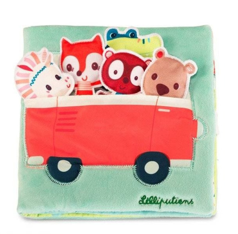 LILLIPUTIENS Książeczka z mini-przytulankami wielofunkcyjna "Louise i przyjaciele" Jednorożec Louise 12 m+