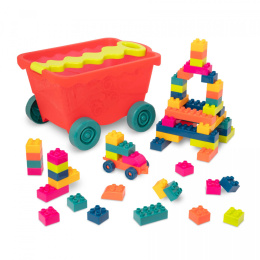 B.toys Wózek-WAGONIK wypełniony kolorowymi KLOCKAMI Little BlocWagon