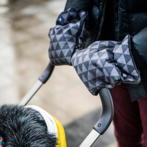 ZAFFIRO dwuczęściowe mufki 2w1 do wózka szara WEŁNA premium - MELANGE GRAPHITE grafitowy