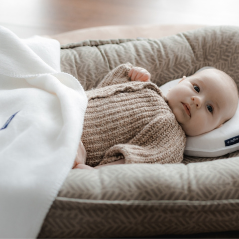 Zaffiro Kocyk bawełniany dziecięcy do wózka - biały