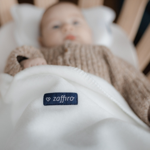 Zaffiro Kocyk bawełniany dziecięcy do wózka - biały