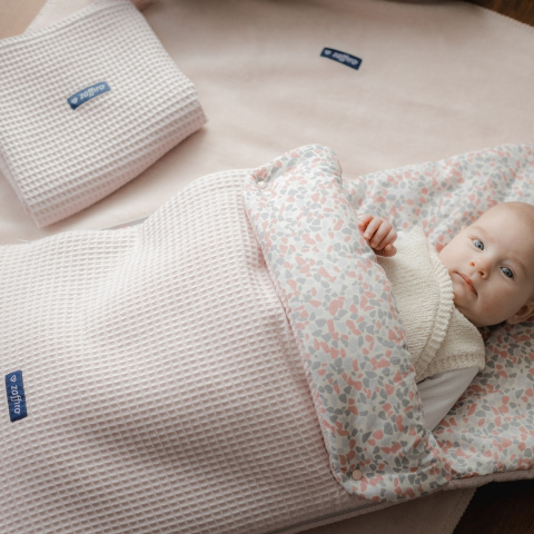 Zaffiro Kocyk bawełniany dziecięcy do wózka - różowy