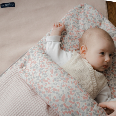 Zaffiro Kocyk bawełniany dziecięcy do wózka - różowy