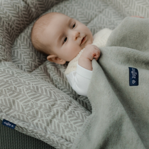 Zaffiro Kocyk bawełniany dziecięcy do wózka - szary