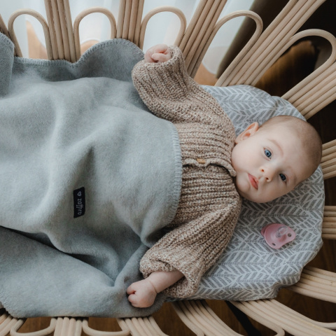 Zaffiro Kocyk bawełniany dziecięcy do wózka - szary