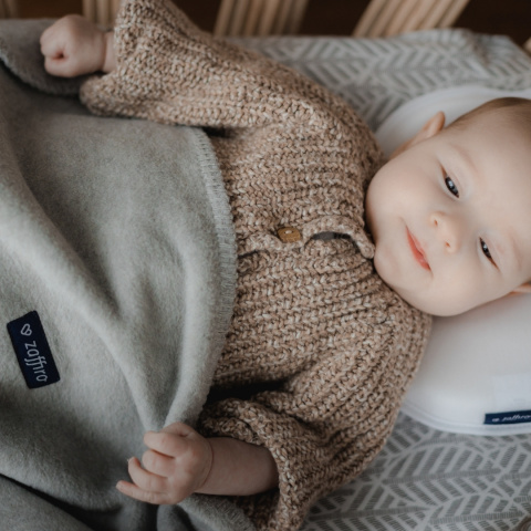 Zaffiro Kocyk bawełniany dziecięcy do wózka - szary