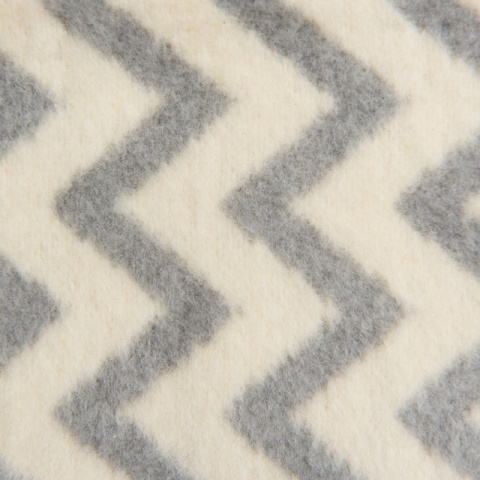 Zaffiro Kocyk bawełniany dziecięcy do wózka - zygzak biało-szary