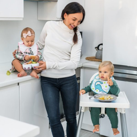 BABYONO Miseczka dla dzieci i niemowląt dwukomorowa z łyżeczką