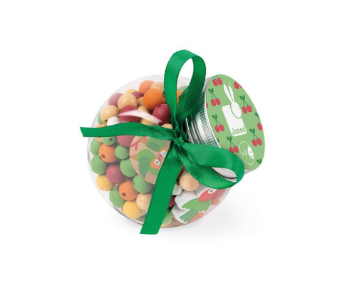 Janod Zestaw do tworzenia biżuterii Drewniane koraliki Papużki nierozłączki