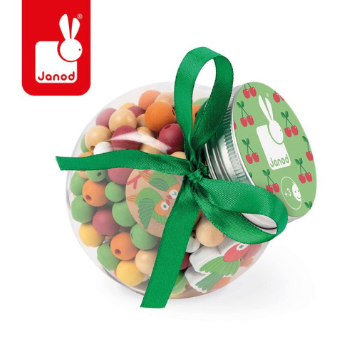 Janod Zestaw do tworzenia biżuterii Drewniane koraliki Papużki nierozłączki