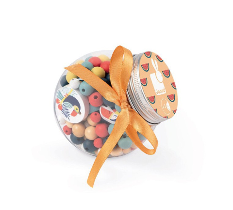 Janod Zestaw do tworzenia biżuterii Drewniane koraliki TUKANY