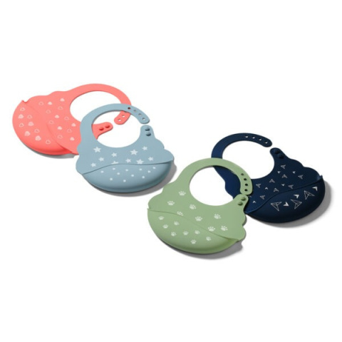 BABYONO Silikonowy śliniak z regulowanym zapięciem