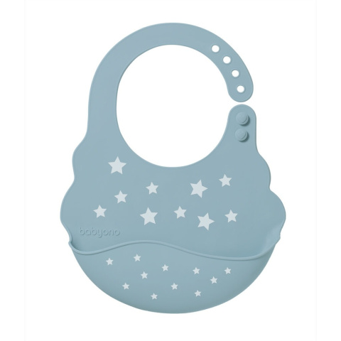 BABYONO Silikonowy śliniak z regulowanym zapięciem