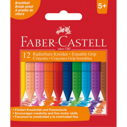 Faber Castell Kredki Grip trójkątne woskowe 12 kolorów