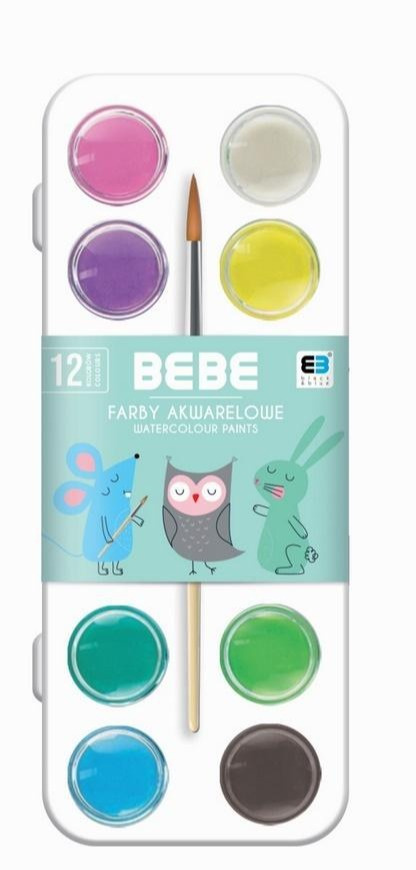 Farby akwarelowe 12 kolorów B&B Kids