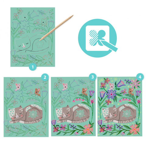 Djeco Wydrapywanka Zdrapywanka SPOTKANIA ZWIERZĄTEK DJ09717