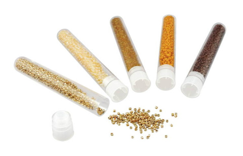 Buki Fiolki z koralikami - odcienie brązu i złota PE009