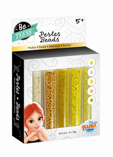 Buki Fiolki z koralikami - odcienie żółte PE003